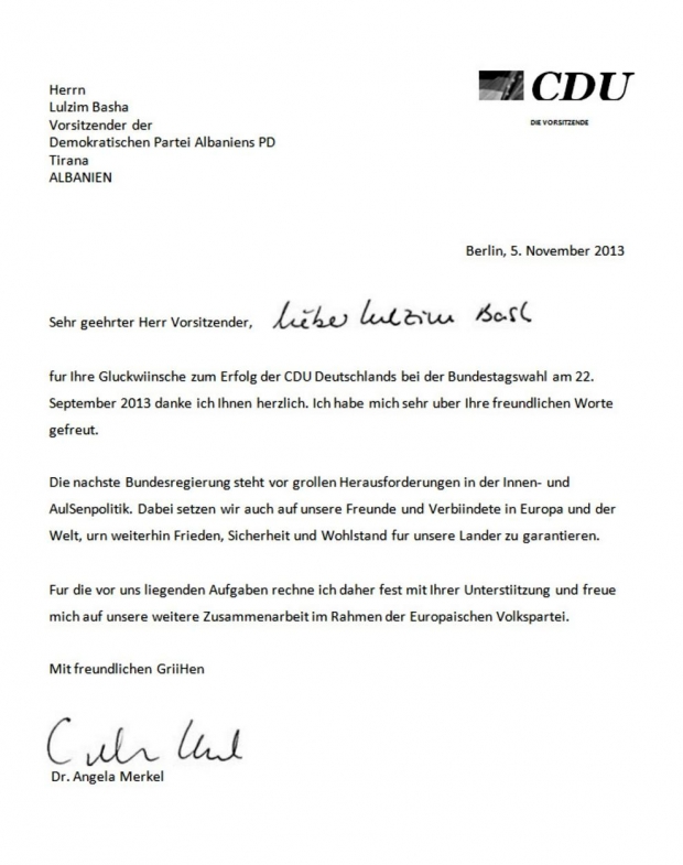 lulzim basha letra merkel