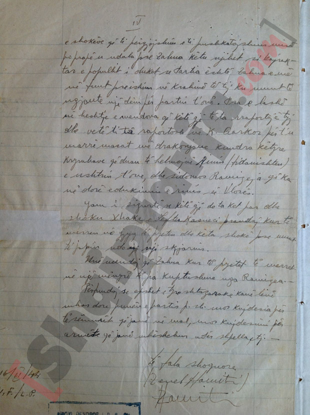 letra e spiuneve ndaj ramize gjebreas