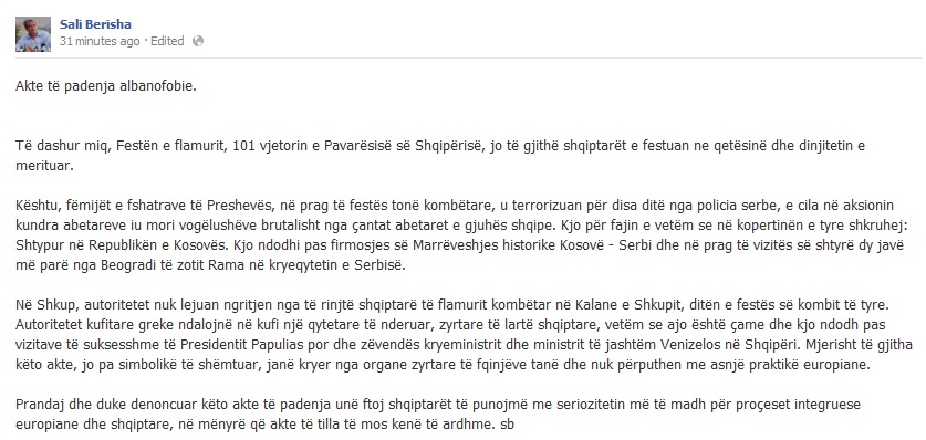 berisa fb per festen e pavaresise