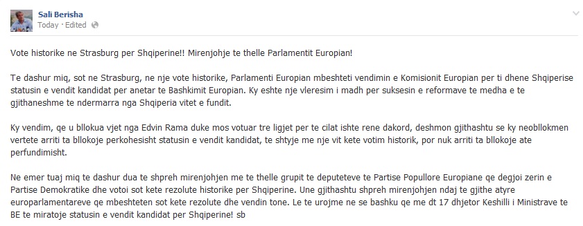 berisha per rezoluten