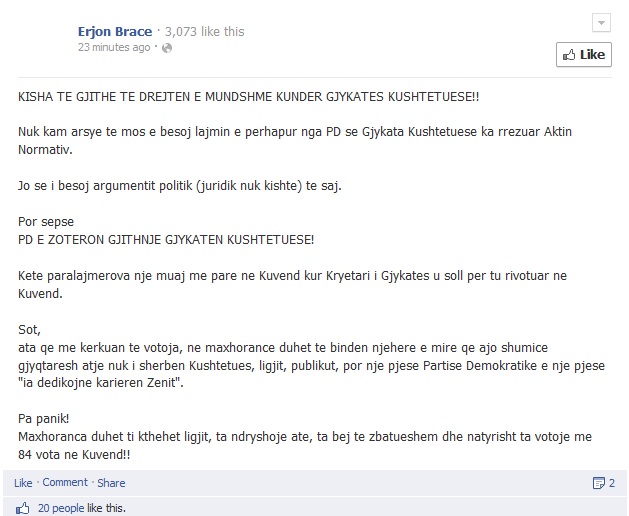 erjon brace per gjykaten