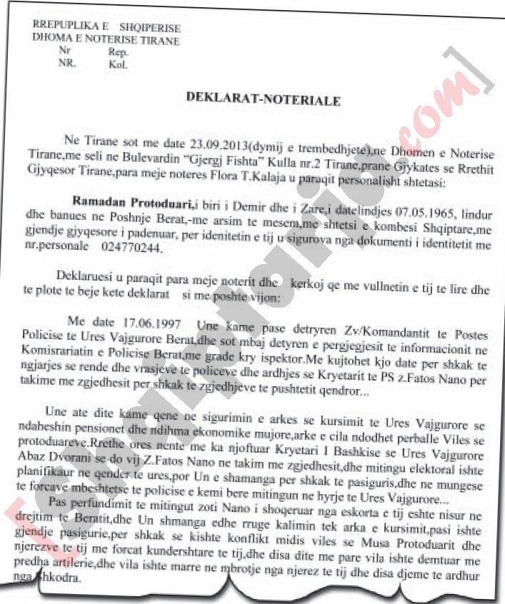 faksimile, deshmia e ramadan protoduarit