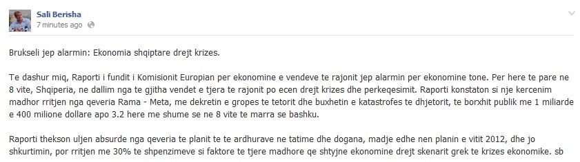 berisha fb per krizen