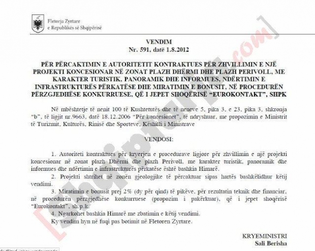 vendimi i berishes me logo