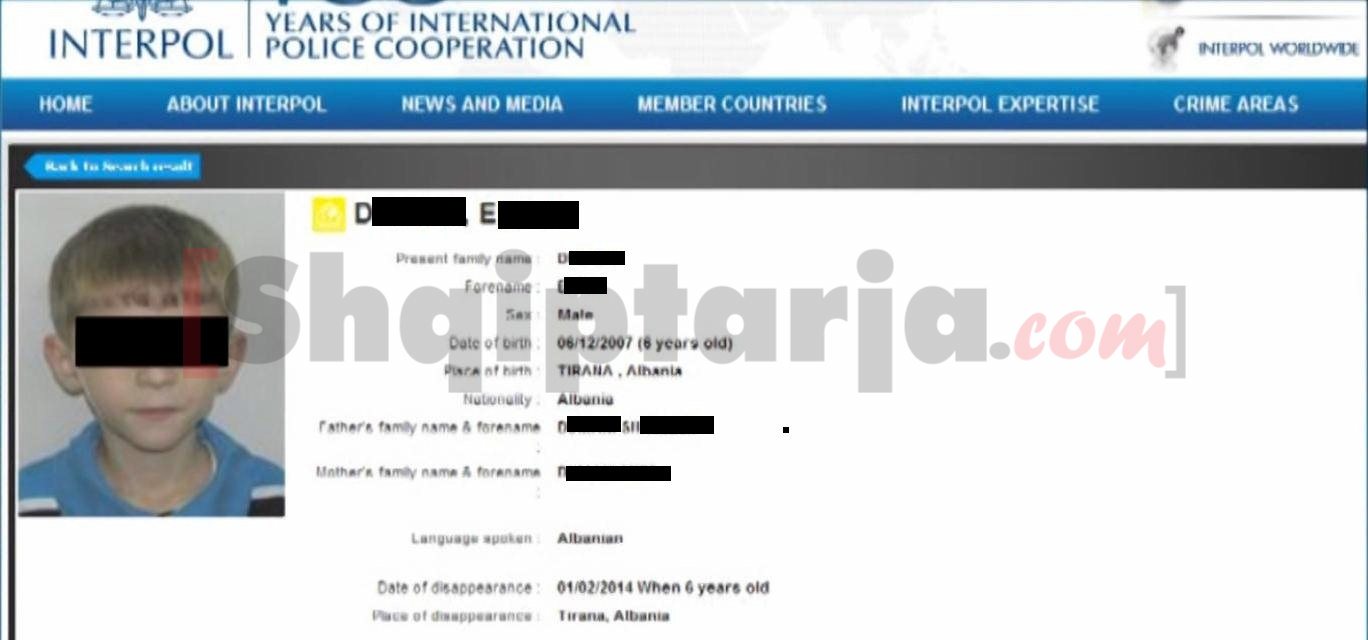 femijet e zhdukur, interpol