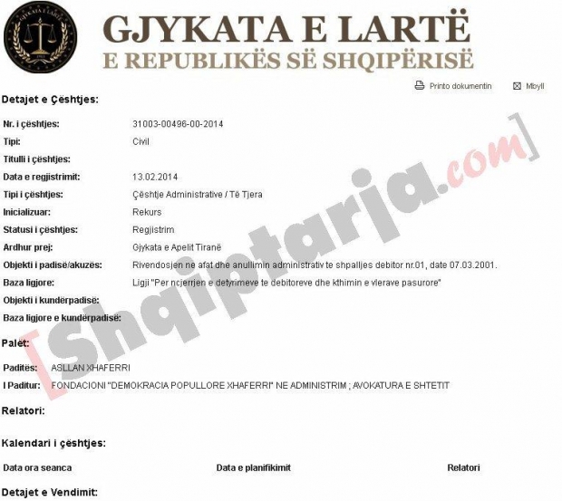 gjykata e larte xhaferri