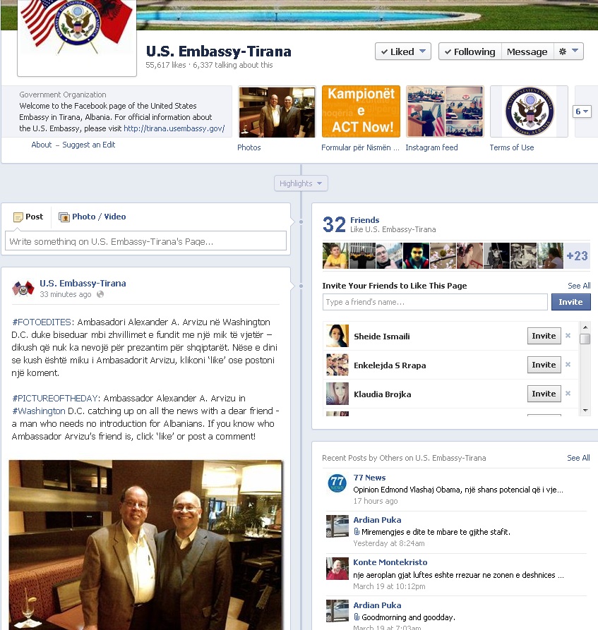 ambasada amerikane fb