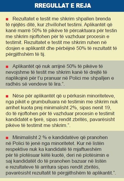 rregullat e reja per policine