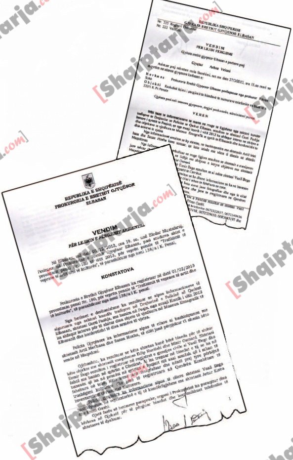 Faksimile e vendimit të gjykatës së Elbasanit ku autorizonte kryerjen e përgjimeve telefonike