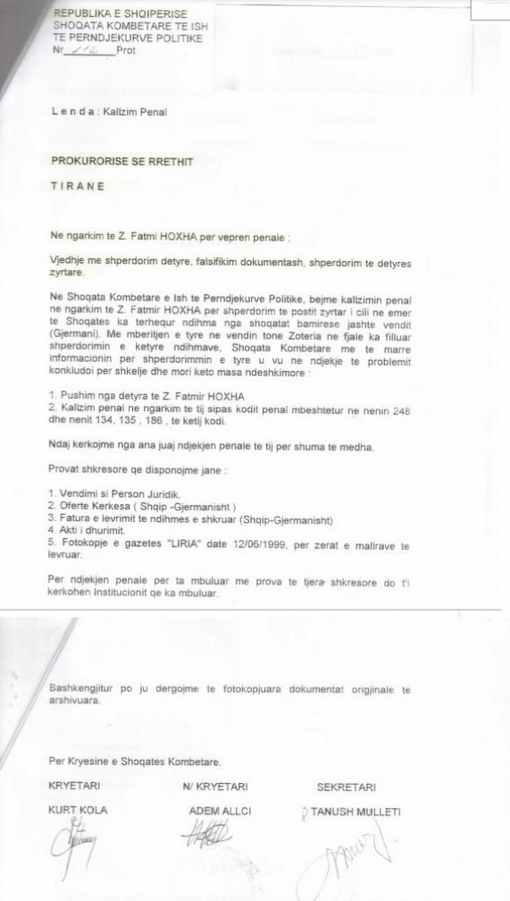 padia ndaj fatmir hoxhes