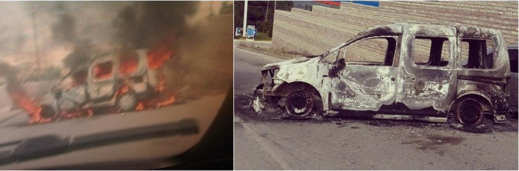 makina e djegur totalisht