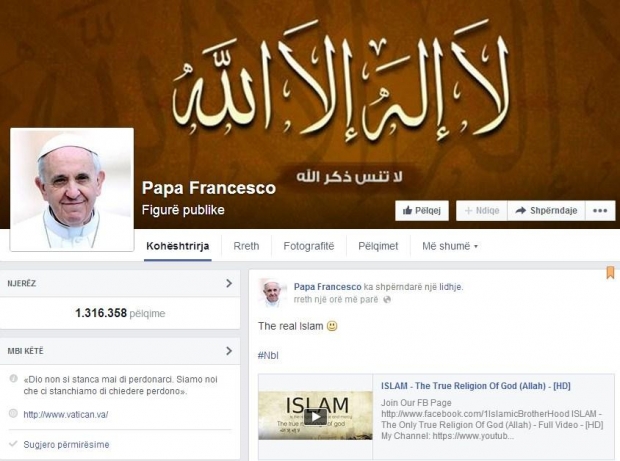 faqja e papes e hakuar