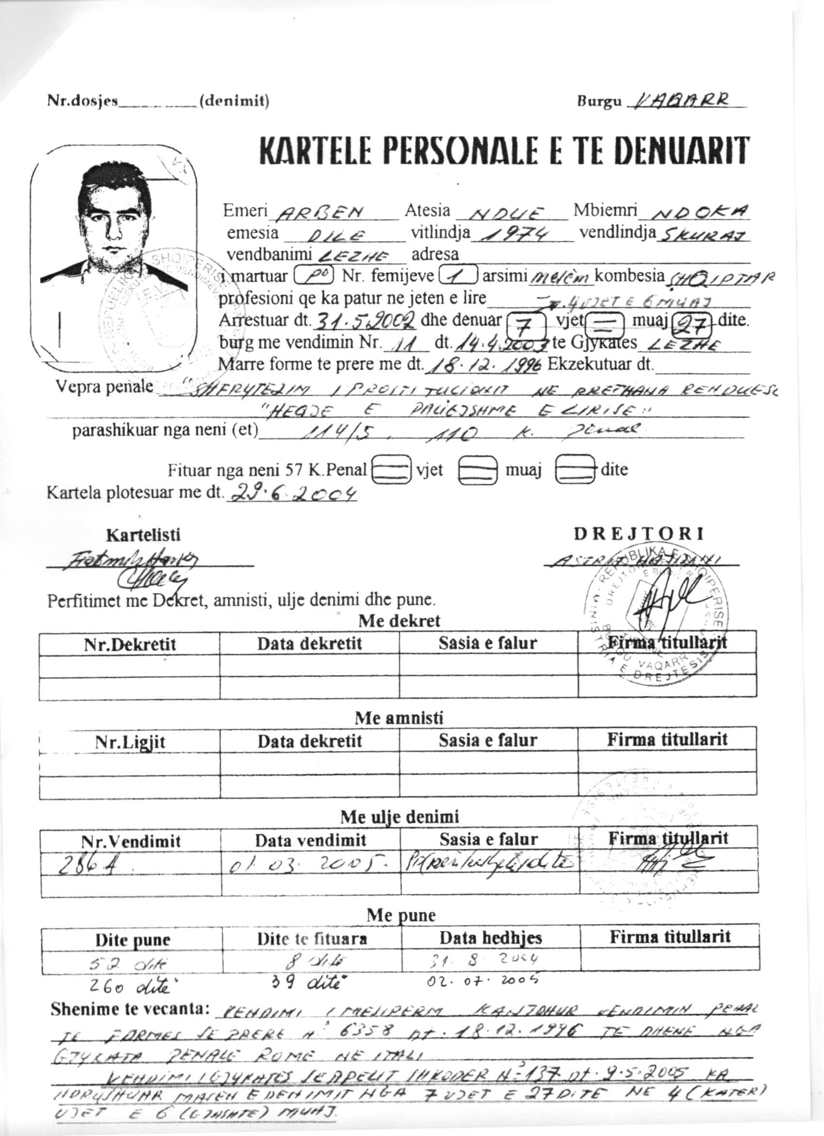 kartela e arben ndokes