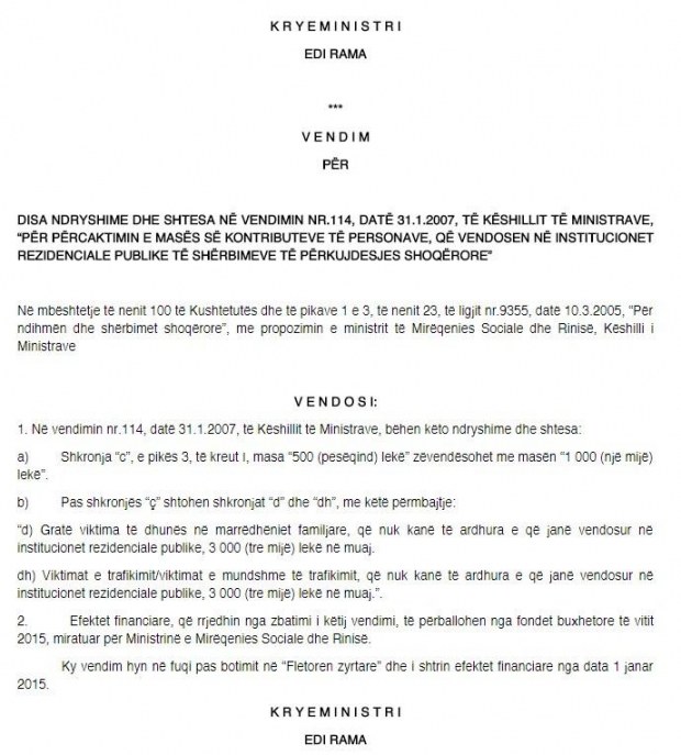 qeveria per grate e dhunuara