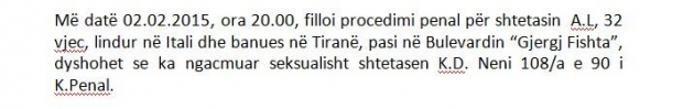 njoftimi i policise se tirane per menaxherin italian 
