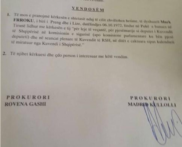 vendimi i prokurorise