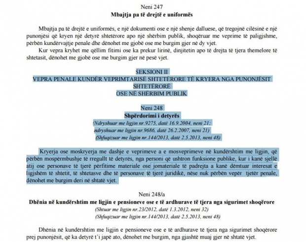 kodi penal shperdorim detyre
