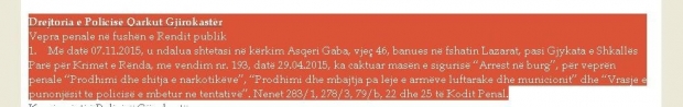 njoftimi i policise gaba