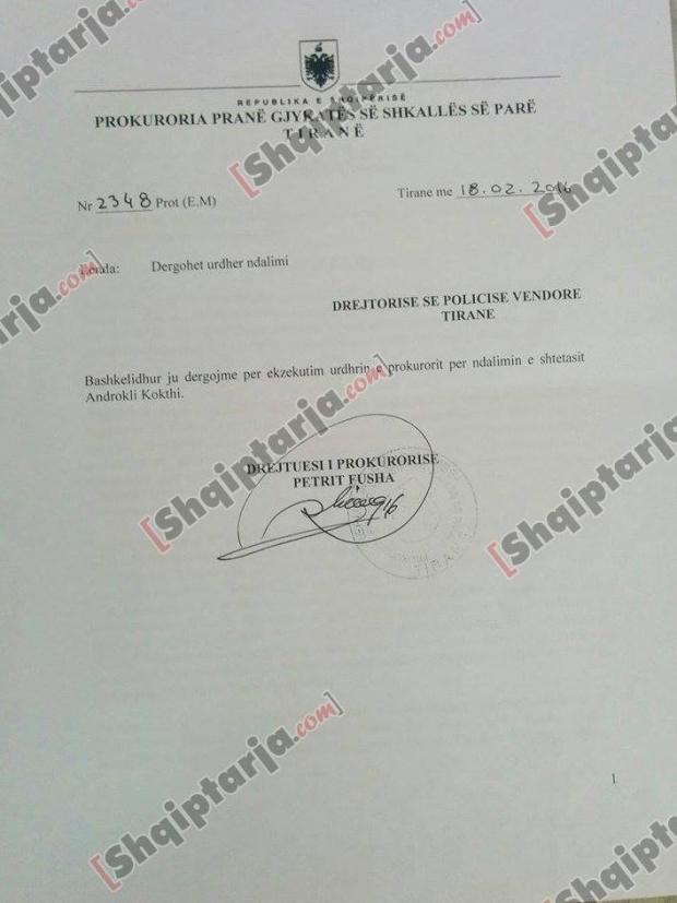 dokumentat e gjykates androkli kokthi