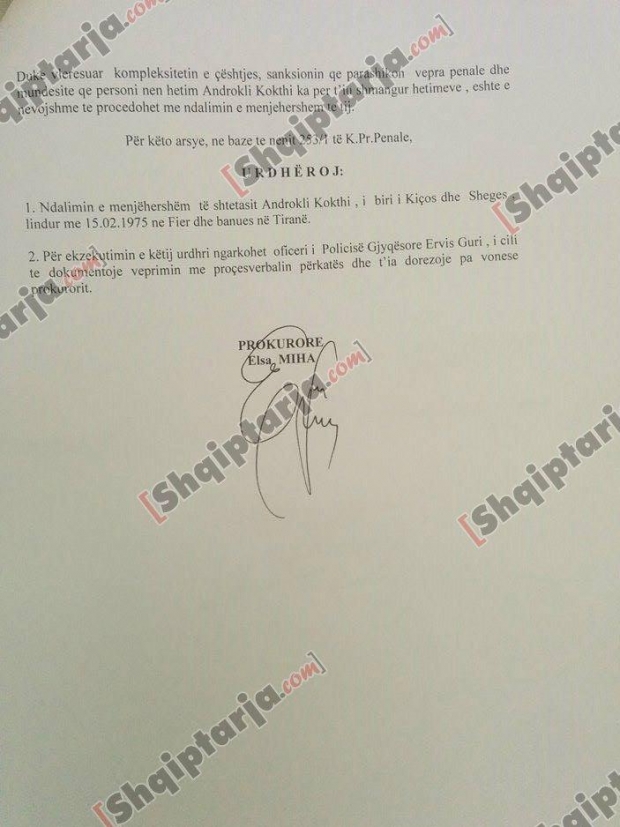 dokumentat e gjykates androkli kokthi