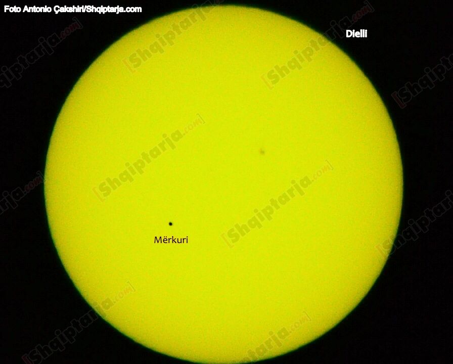 Transiti i Mërkurit, foto nga Tirana në orën 17:30