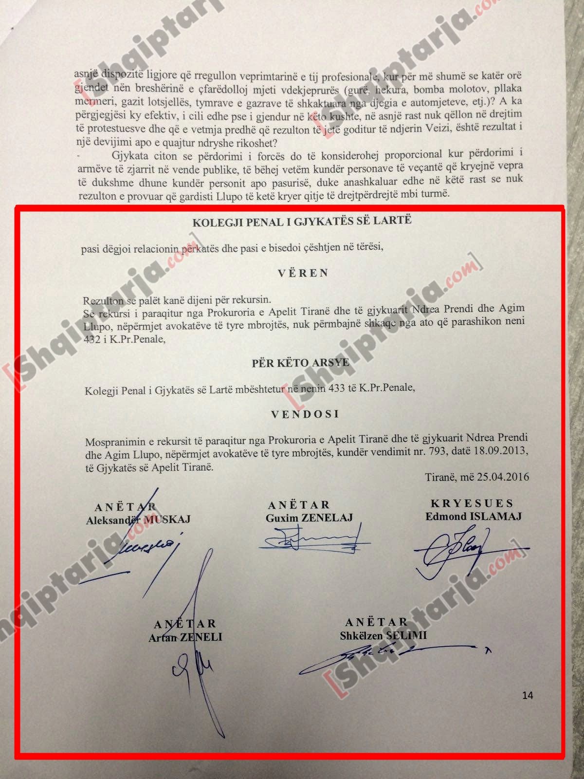 firmat kolegji penal 21 janari