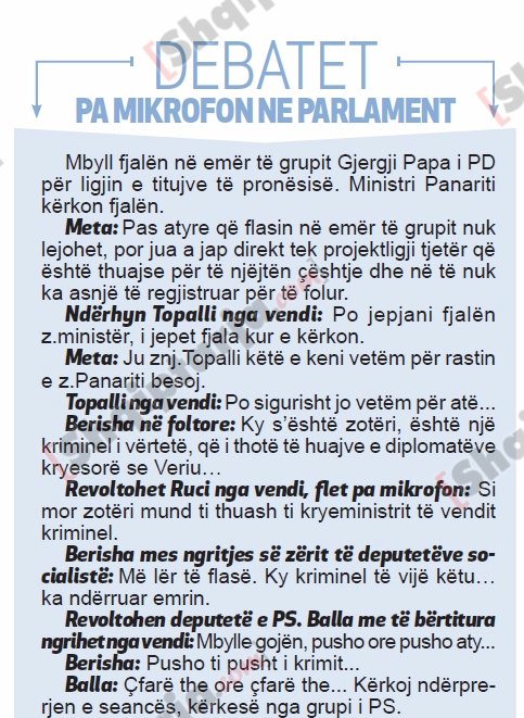 parlament debatet
