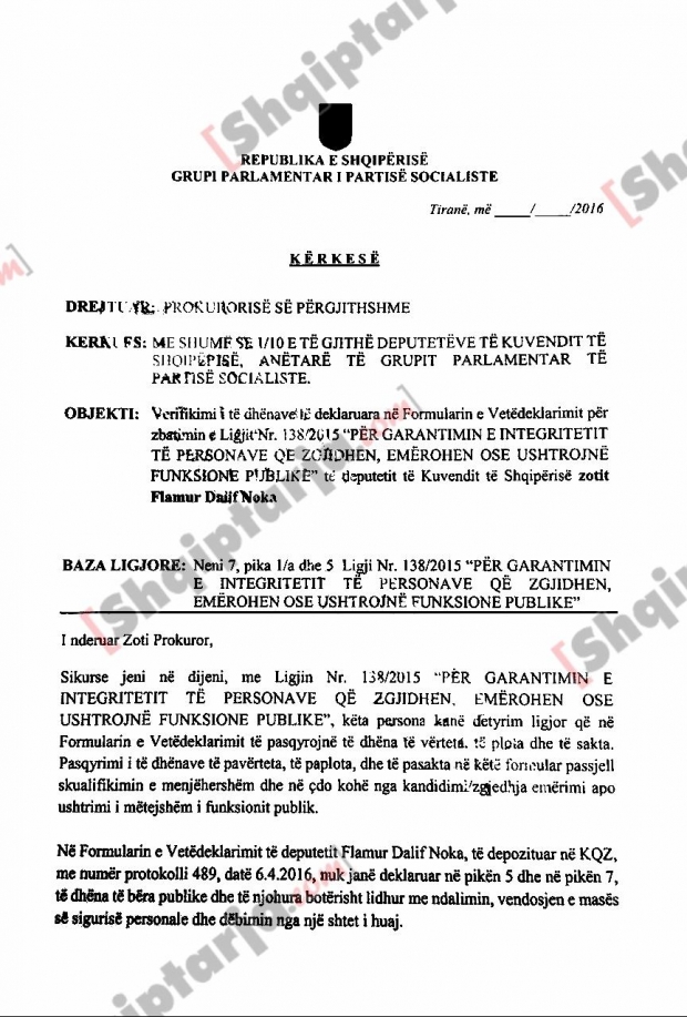 Kerkesa e PS per Noken