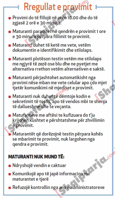 rregullat e provimit