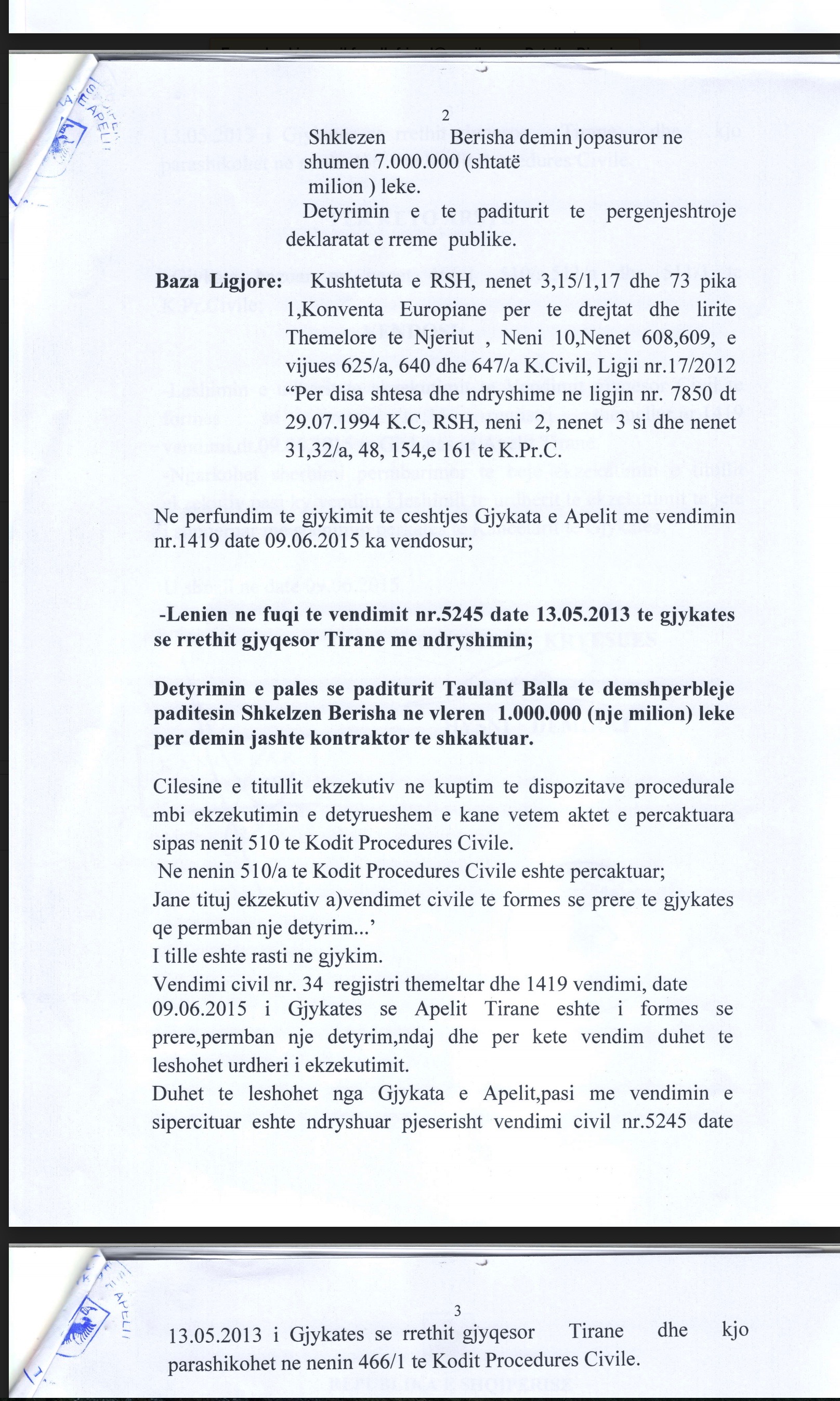 vendimi kunder balles