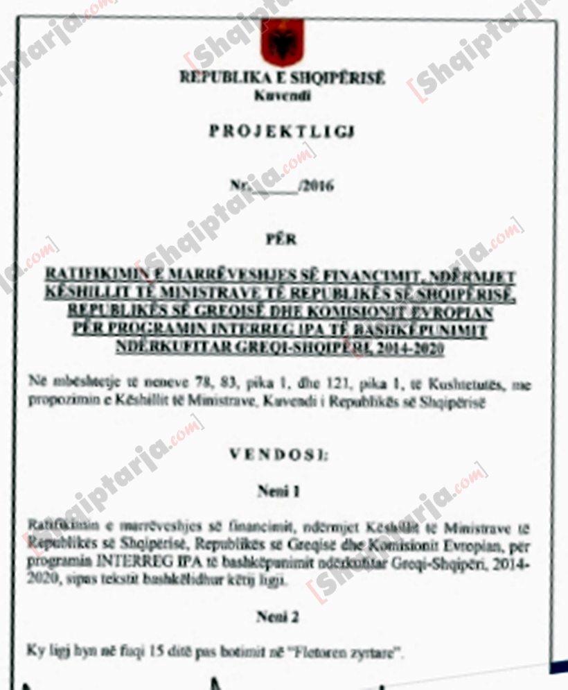 marreveshja greqi shqiperi