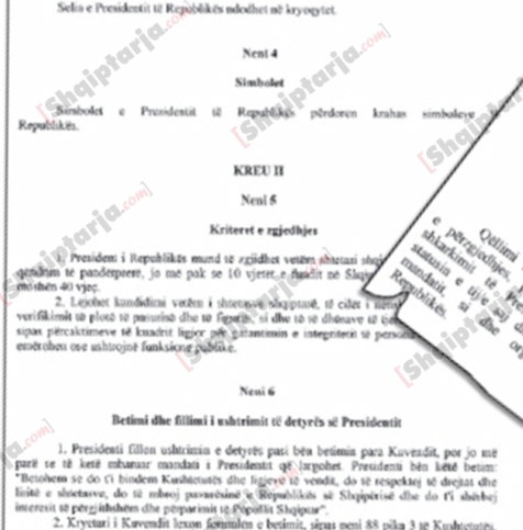 projektligji per presidentet