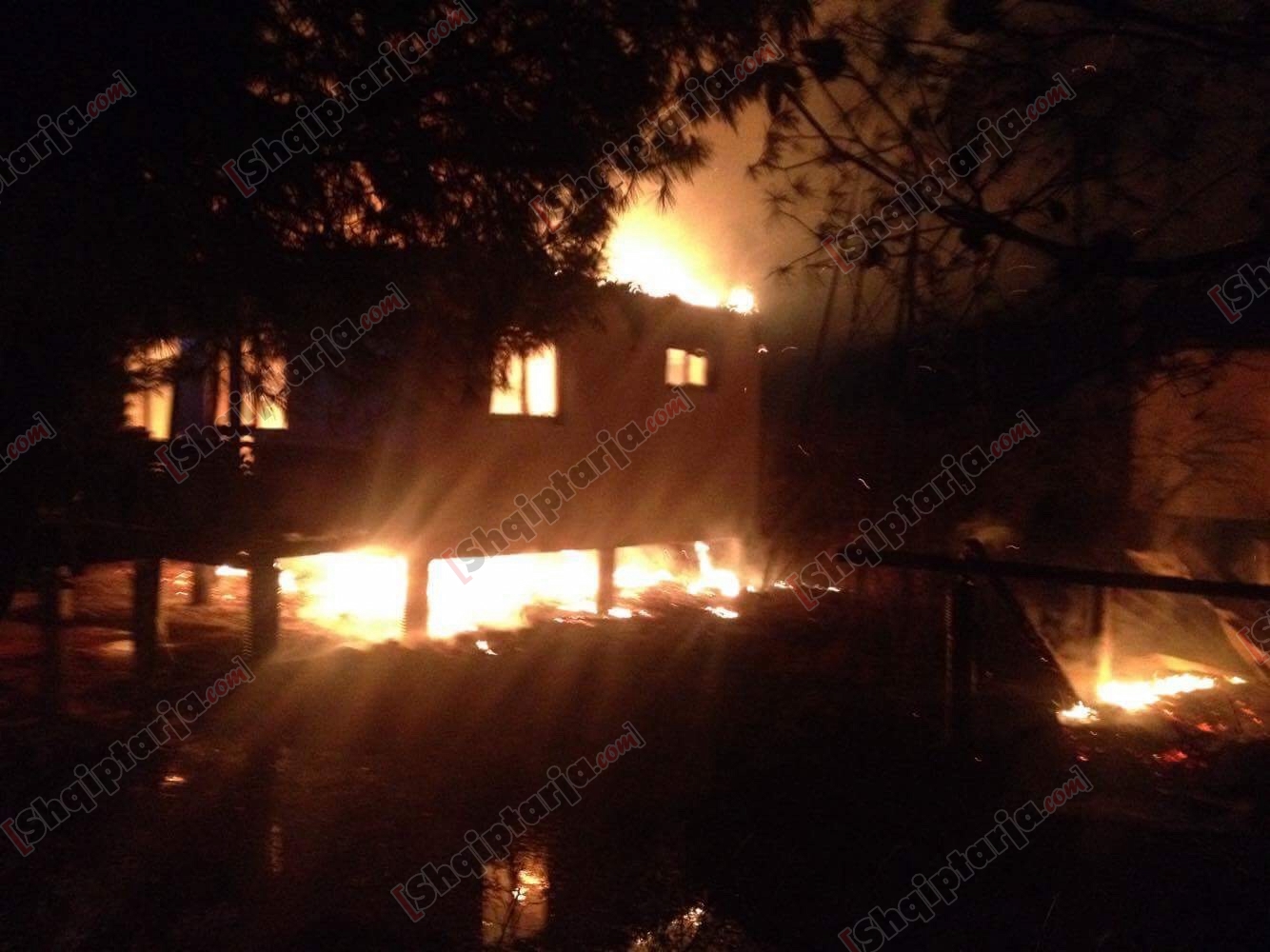 lezhe zjarr ne hotel