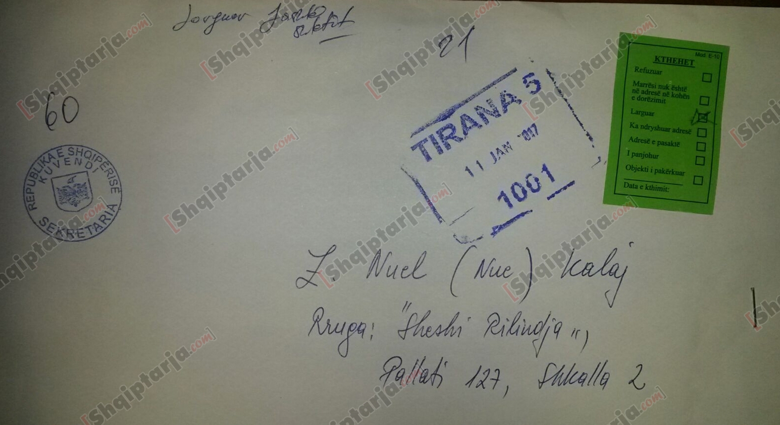 letra e nuel kalaj me logo shqiptarja