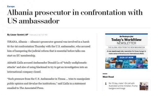 Faksimile e lajmit në 