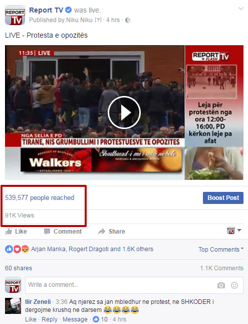 print scren report tv e tjera