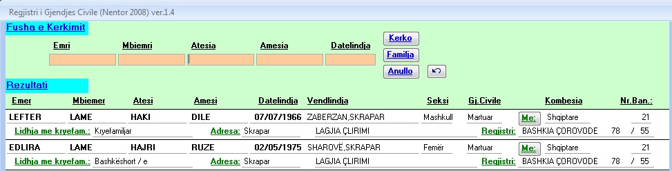 ekstrati gjendjes civile