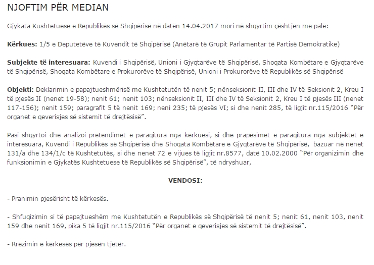 gjykata kushtetuese