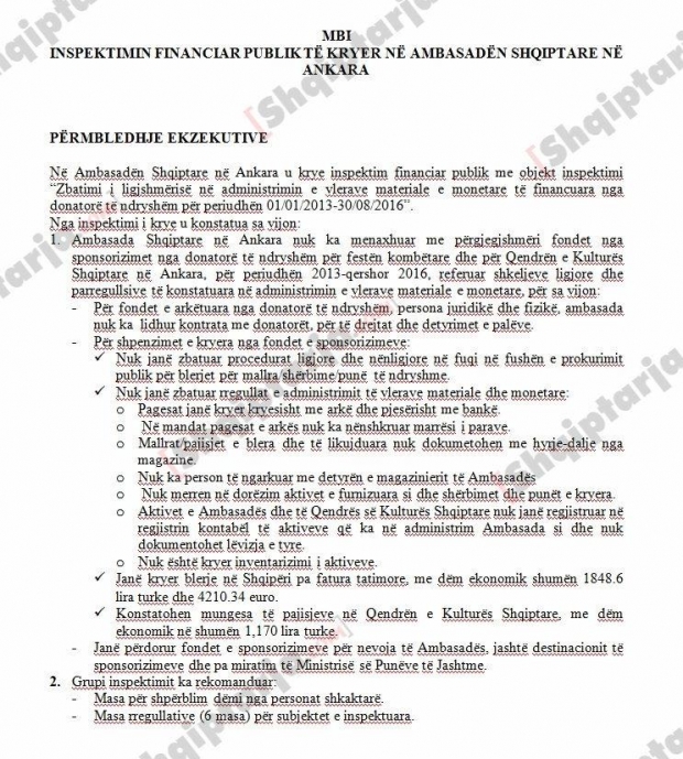 raporti ambasada ne turqi