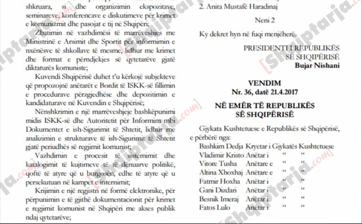 vendimi i parlamentit