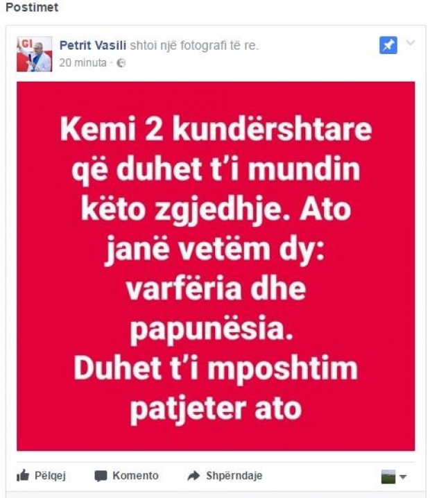 petrit vasili status