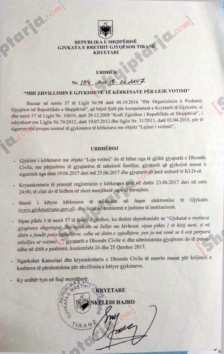 kerkesa per leje votimi frroku