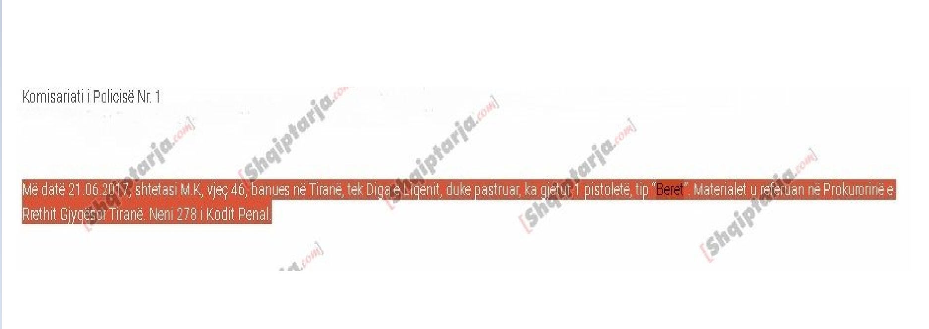 gjendet pistolete te diga