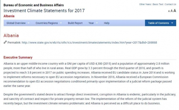 Raporti i DASH per Shqiperine