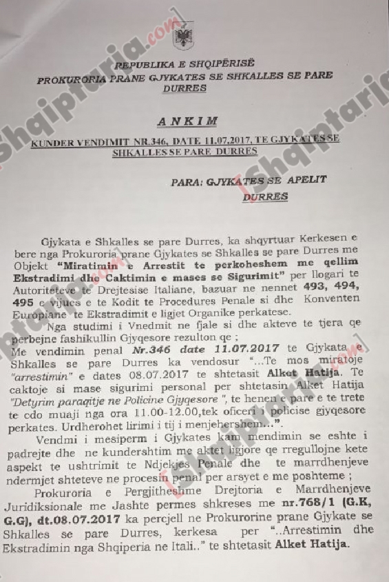 ankimi i prokurorise