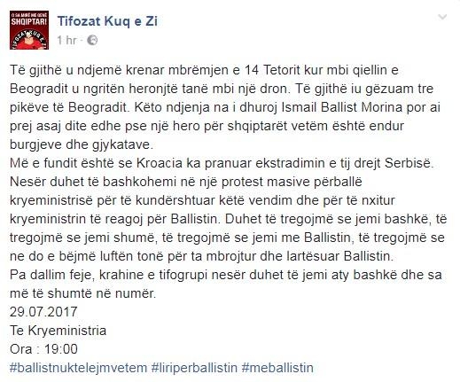 tifozat kuqezi per ballistin