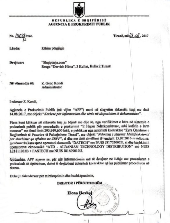 kthim pergjigje per shqiptarja.com