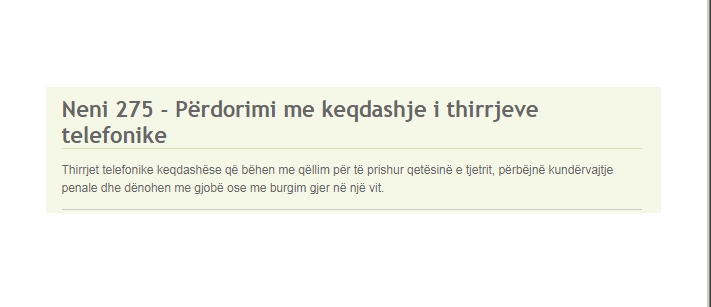 neni per thirrjet padashje