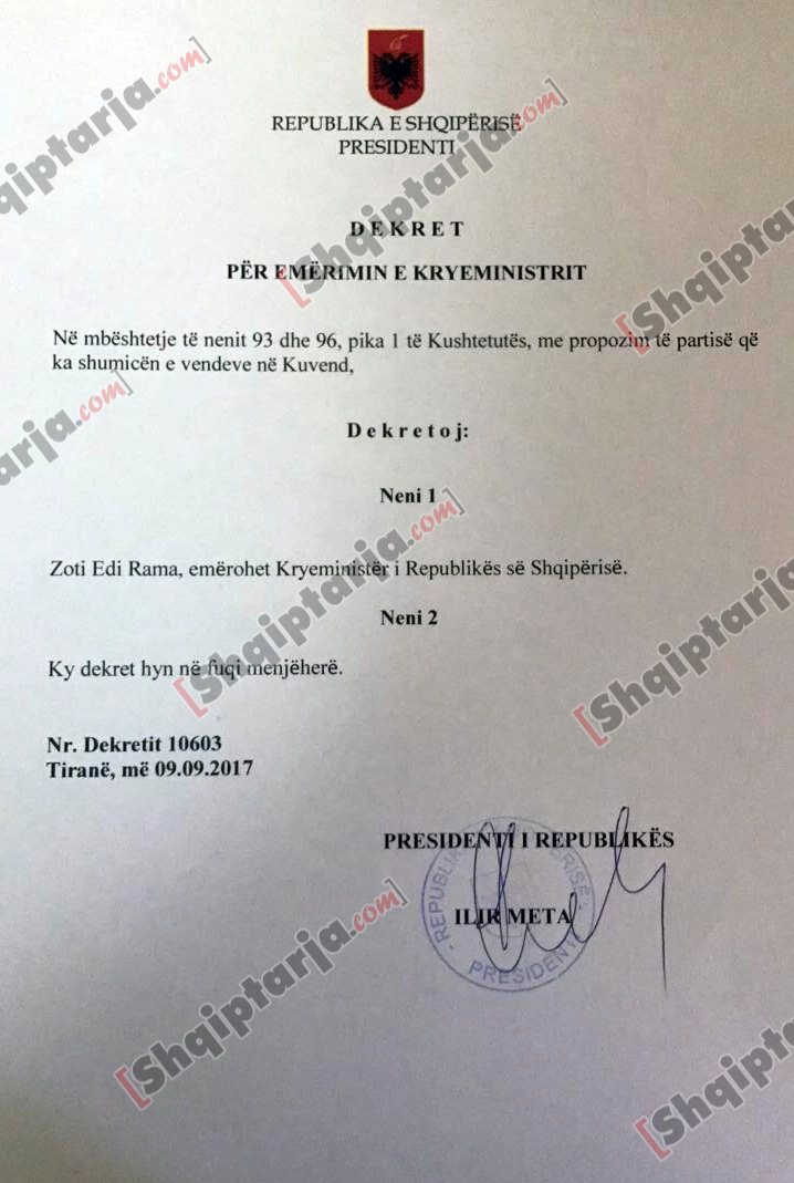 dekretohet rama nga meta