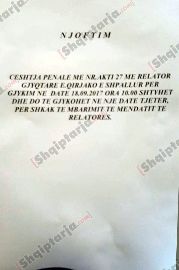 njoftimi per tom doshin